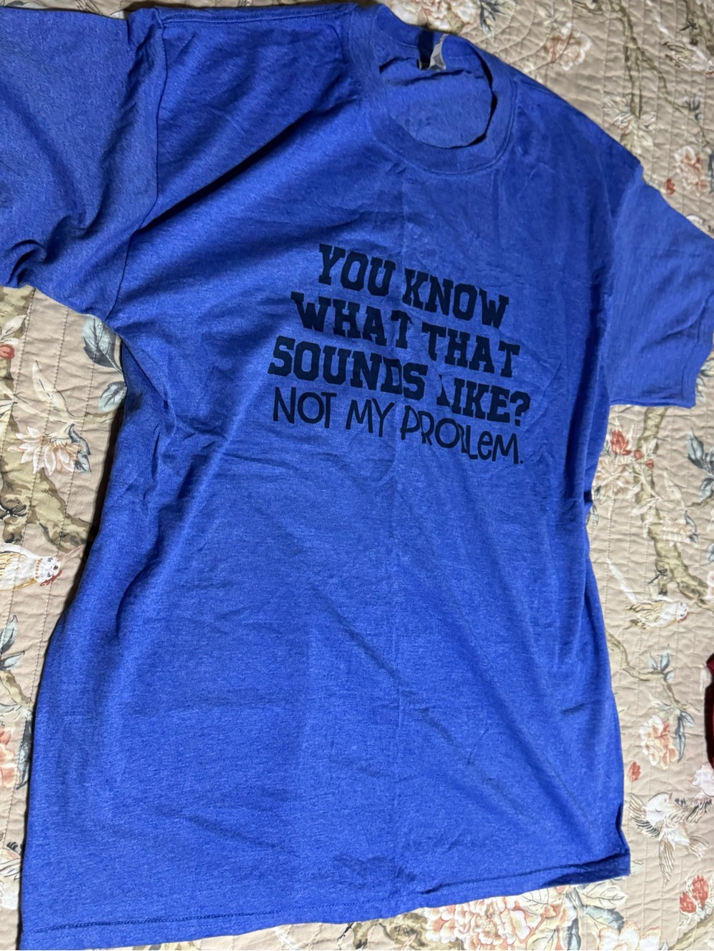 & Other Stories Royal Blue Graphic Tee with Black Slogan